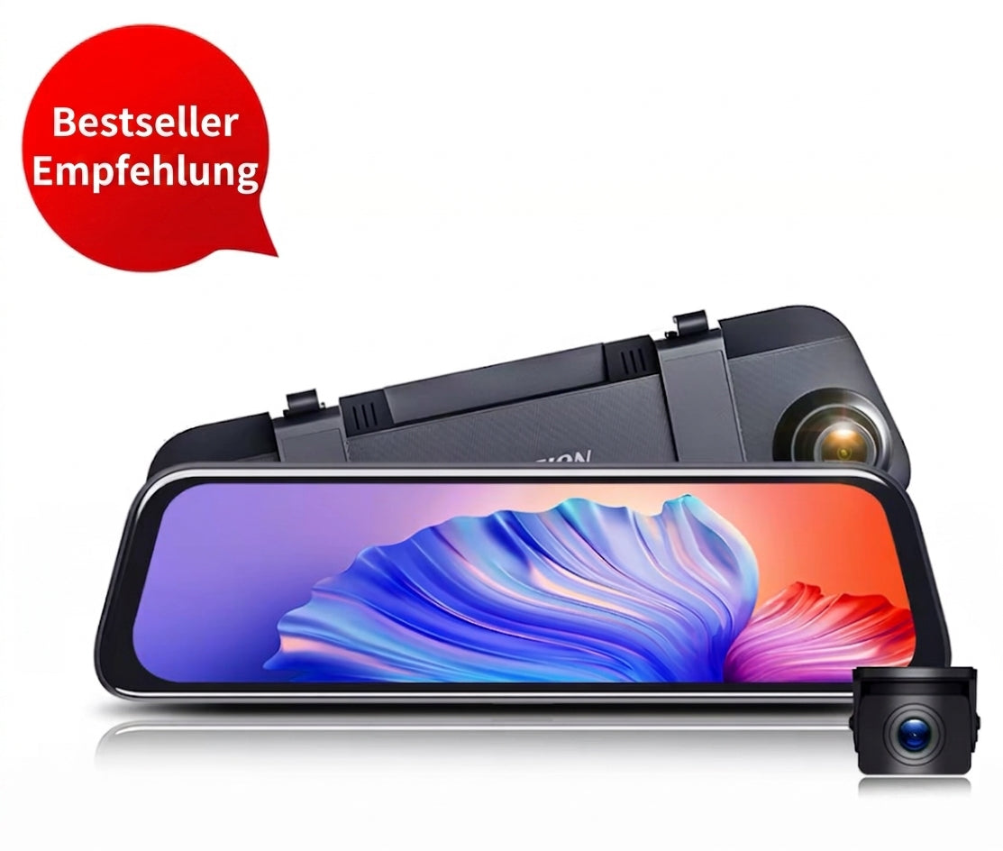 Streaming-Rückspiegel-Dashcam | Millimeterwellen-Radar | 360°-Rundumsicht | 24-Stunden-Überwachung | Kratzschutz-Überwachung | Panorama-HD-Nachtsicht